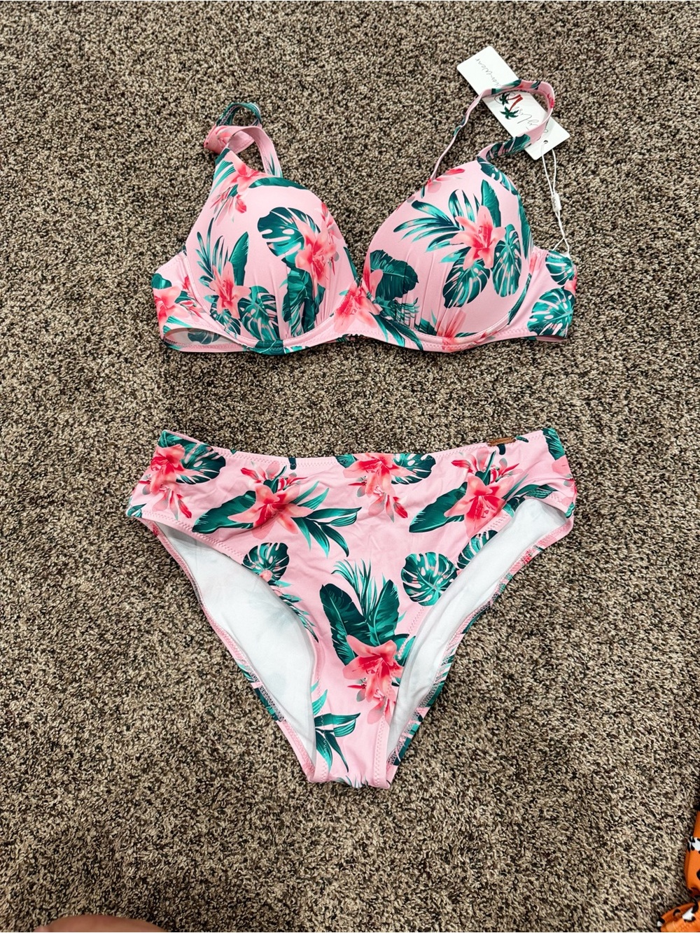 Pink Tropical Floral Bikini Set